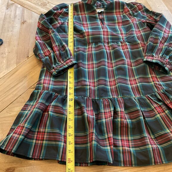 Tuckernuck Palmerston Dress Highland Tartan Plaid Ruffle Neck Small NEW - Picture 10 of 10